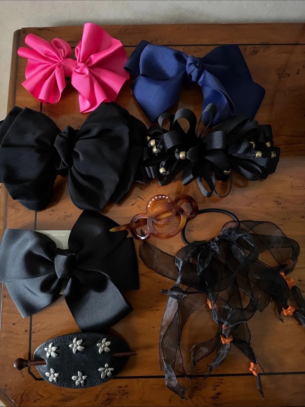 Assorted Women’s Hair Bows & Accessories - Black, Pink, Navy